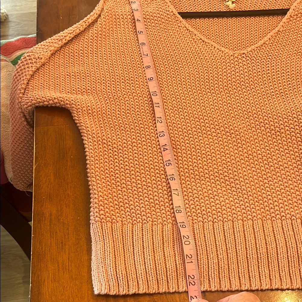 Lucky Brand Pink V-Neck Knit Sweater - Picture 5 of 5